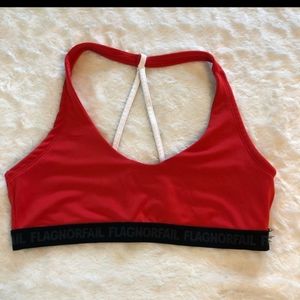 Flag Nor Fail red sports bra